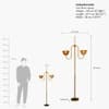 Lior Handicrafted Floor Lamp in Antique Silver Brass finish and Amber Colour