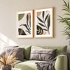 Boho Leaf Flower Set of 2 Framed Posters Wall Art 45x60 cm