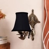 Devansh Gold Antique Wall Mounted Lamp With Black  Cotton Shade