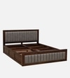 Dijon Sheesham Wood Queen Size Bed in Provincial Teak Finish With Box Storage 60x78 inches