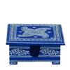 Desert Art MDF Hand Painted Blue Tea Coaster Set with 6 Coasters and Holder