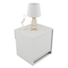 Swiss Engineered Wood Bedside Table in Frosty White Finish