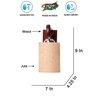 Devansh Solid Wood Electric Wall Light in Brown Colour with Beige Shade Count of 1 Light