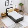 Hexa Engineered Wood Modern Single Bed With Headboard With Storage In Flower Wenge