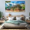 The Castle Decor Japanese Art Wall Painting Wooden Framed 27x48 Inch (Style 1)