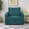 Bella One  Seater Pull Out  Fabric Sofa Cum Bed Teal Blue