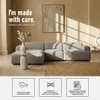 Sophisticated Wood Right Aligned 3-Seater With Upholstery Non Storage Sofa In Grey Colour