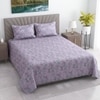 Lavender Floral Cotton 400 Tc Flat Super King Size Bedsheet With 2 Pillow Covers