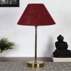 Maroon Jute with Metal Gold Table Lamp