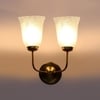 Devansh Metal Electric Wall Light in Gold Colour with White Shade Count of 2 Lights