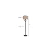 Claude Beige Natural Fiber Floor Lamp with Black Iron Base