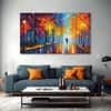 The Castle Decor Trees Passage Wall Art Set of 5 Wooden Framed Digital Painting 27x48 Inch