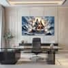 The Castle Decor Lord Shiva Wall Painting Design 4 Wooden Framed 27x48 Inch (Style 2)