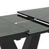 Caribu 6 To 8 Extendable Dining Table With 8 Doris Swivel Accent Chairs (Chair Colour- Blue, Finish- Black High Gloss)
