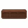 Alderley Sheesham Wood Arched Fluted Coffee Table in Walnut Finish