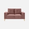 Nency Velvet 2 seater Sofa Peach