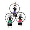 Desert Art Metal Handpainted Three Ring Musician Wall Hanging in Multicolour