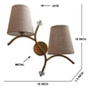 Devansh Metal Electric Wall Light in Gold Colour with Beige Shade Count of 2 Lights