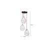 Mariana 3-Light Hanging Cluster with Cutwork Clear Glass Shade & Contrast Wire