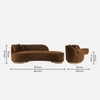 Maddox Velvet 3 Seater Sofa Brown in Colour