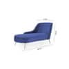 Henz Velvet Chaise Lounger in Navy Blue Colour