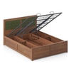 Ritz Solid Wood Queen Size Bed With Hydraulic Storage (Amber Walnut Finish)