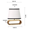 Devansh Multicolor Cotton Table Lamp With Wood Natural Base -8
