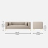 Texude Velvet 3 Seater Sofa in Cream Colour
