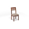 Zella Solid Wood Dining Chair Set Of 2 In Teak Finish With Wheat Brown Colour Fabric