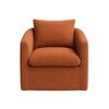 Oxford Boucle Fabric Lounge Chair in Orange Colour