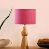 Devansh Pink Jute Table Lamp With  Wood Natural Base (7X18.25 Inches)-11
