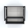 Aluminium Black Profile 2 Fluted Glass Handless Shutter With Space Organizer In Slate Grey Finish