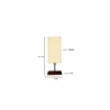 Ella off-white cotton table lamp with Square Brown Wood Base