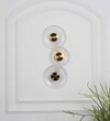 Axton Integrated 3 Light Led Wall Fitting In Brass Finish Metal With Frosted White Glass
