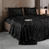 Stoa Paris Moonlight Whispers Satin Bedsheet for Super King Size Bed Whispers Satin Noir Collection