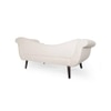 Kabera Velvet Chaise Lounger in Cream Colour