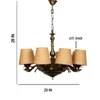 Devansh Gold Antique Wall Mounted Lamp With Off-White Cotton Shade