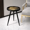 Oalveil Solid Wood Side Table in Black Finish