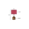 Eloise Pink Natural Fiber Shade Table Lamp with Natural Wooden Base