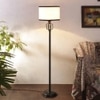 Colt Multicolour Fabric Floor Lamp with Black Iron Base