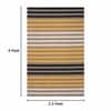 Imperial Knots Yellow Stripes Hand Woven Cotton Dhurrie 2.5x4 Feet