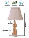 Devansh Off-White Cotton Vintage  Lamp With Wood Base (12X8X20.75)