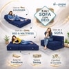 Sleep Spa Foldable Jute Fabric 2 Seater Double Foam Fold Out Sofa Cum Bed in Dark Blue Colour