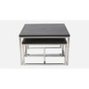 Trento Wooden Nesting Coffee Table In Chrome Finish