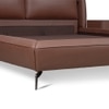 Amorous Leather Queen  Size Bed Without Storage (Brown Colour)