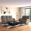 Lebowski Fabric Three Seater Recliner in Carbon Grey Colour