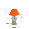 Devansh Conical Orange Cotton Shade Lamp With Wood & Mosaic Glass Base For Decoration/Office/Home/Gifting/Study For Decoration/Office/Home/Gifting/Study -(10X10X14.5) Inches -A