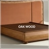 Elowen Softline Queen Size Bed in velvet With Oak wood Frame & Hydraulic Storage