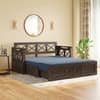 Bram 3 Seater Pull Out Sofa cum Bed In Danish Walnut Finish Baltic Blue Colour