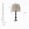 Lorette hand crafted Solid wood walnut finish table lamp With Natural Linen Shade